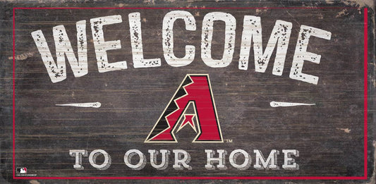 Arizona Diamondbacks Wood Sign Welcome To Our Home 6x12 - ToylandEU