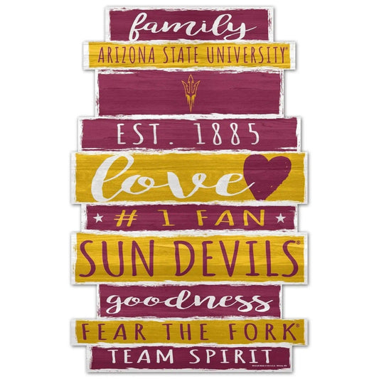  Arizona State Sun Devils 11x17 Wood Family Word Design Sign -  ToylandEU™