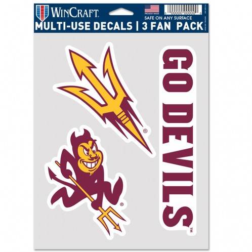 Arizona State Sun Devils Fan Decals Multi Use Three Pack - ToylandEU