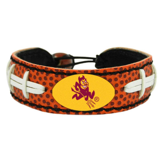 Arizona State Sun Devils Leather Bracelet With Ceramic Bead - ToylandEU