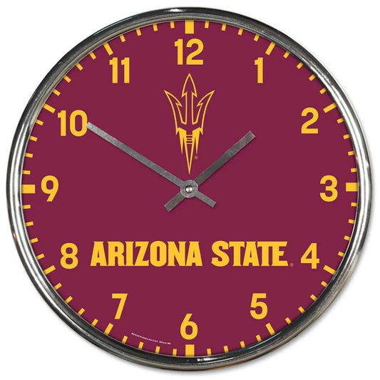 Arizona State Sun Devils Round Chrome Wall Clock 12 Inch - ToylandEU