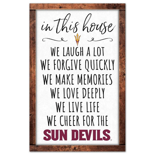  Arizona State Sun Devils Sign 11x17 Wood In This House -  ToylandEU™