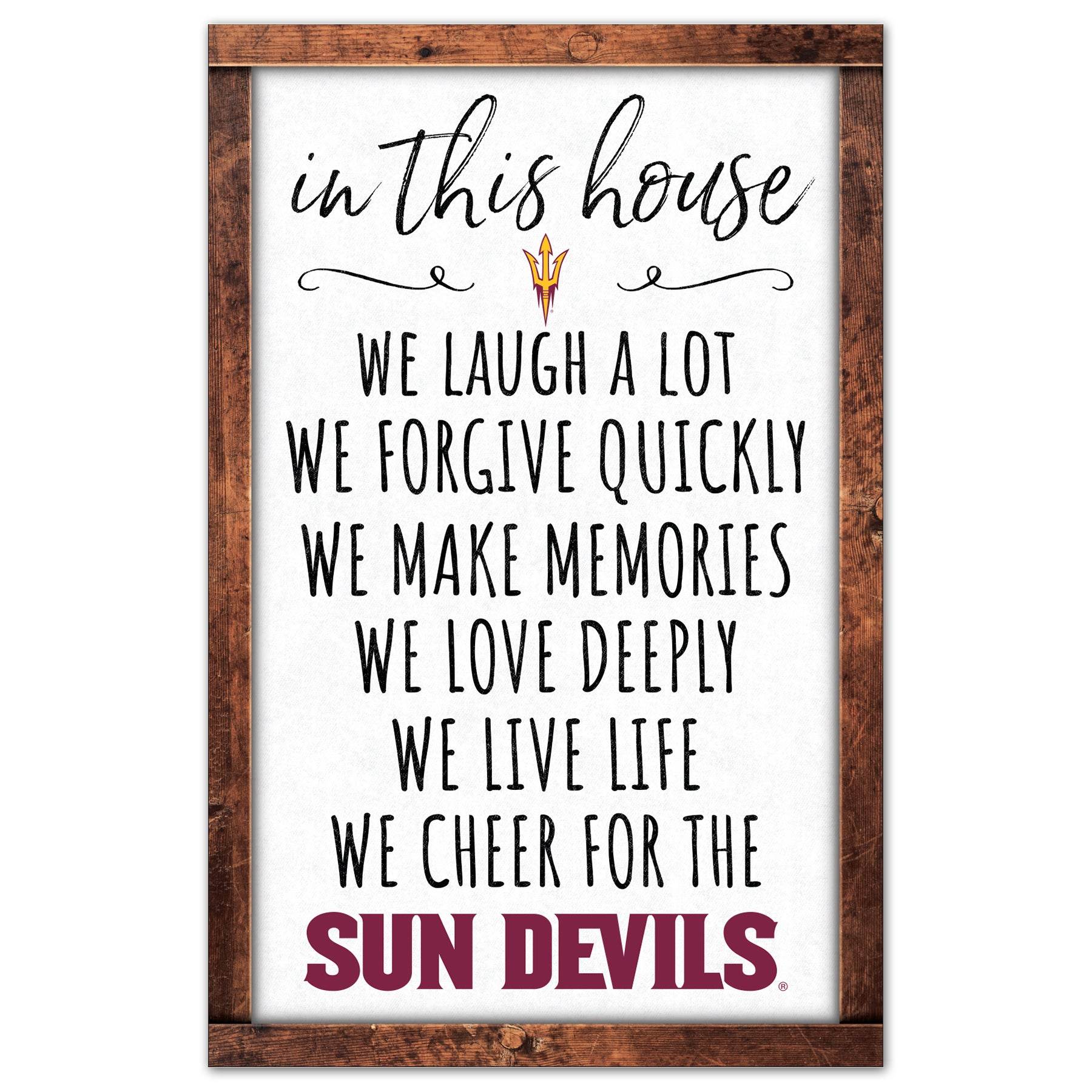 Arizona State Sun Devils Sign 11x17 Wood In This House - ToylandEU