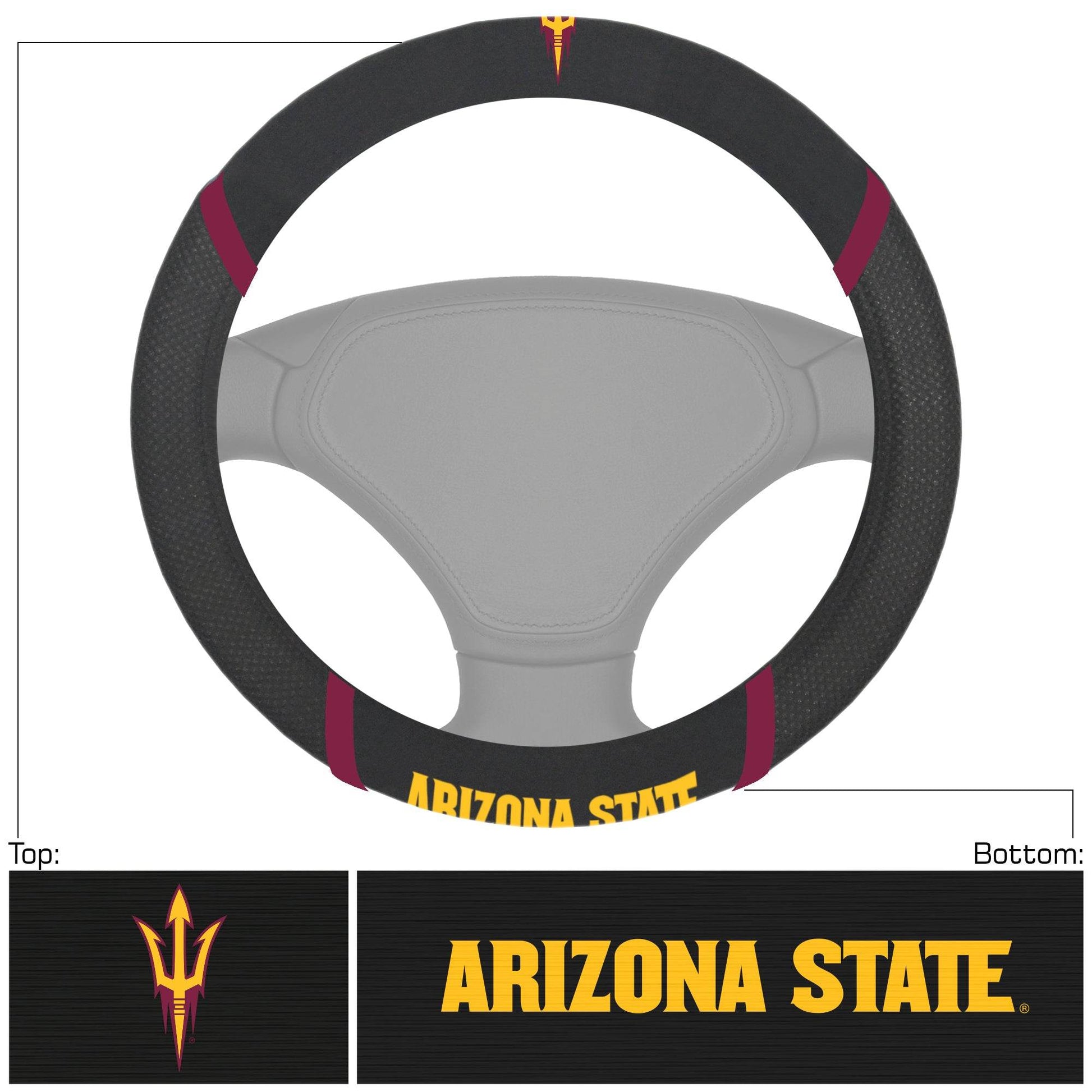 Arizona State Sun Devils Steering Wheel Cover Mesh Stitched - ToylandEU