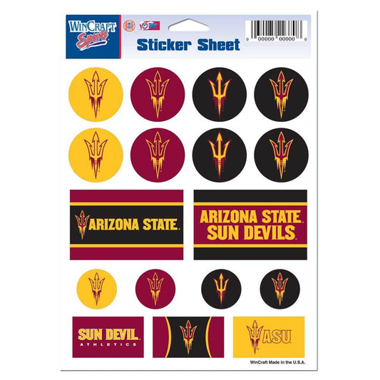 Arizona State Sun Devils Vinyl Decal Sheet Sticker Pack 5x7 - ToylandEU