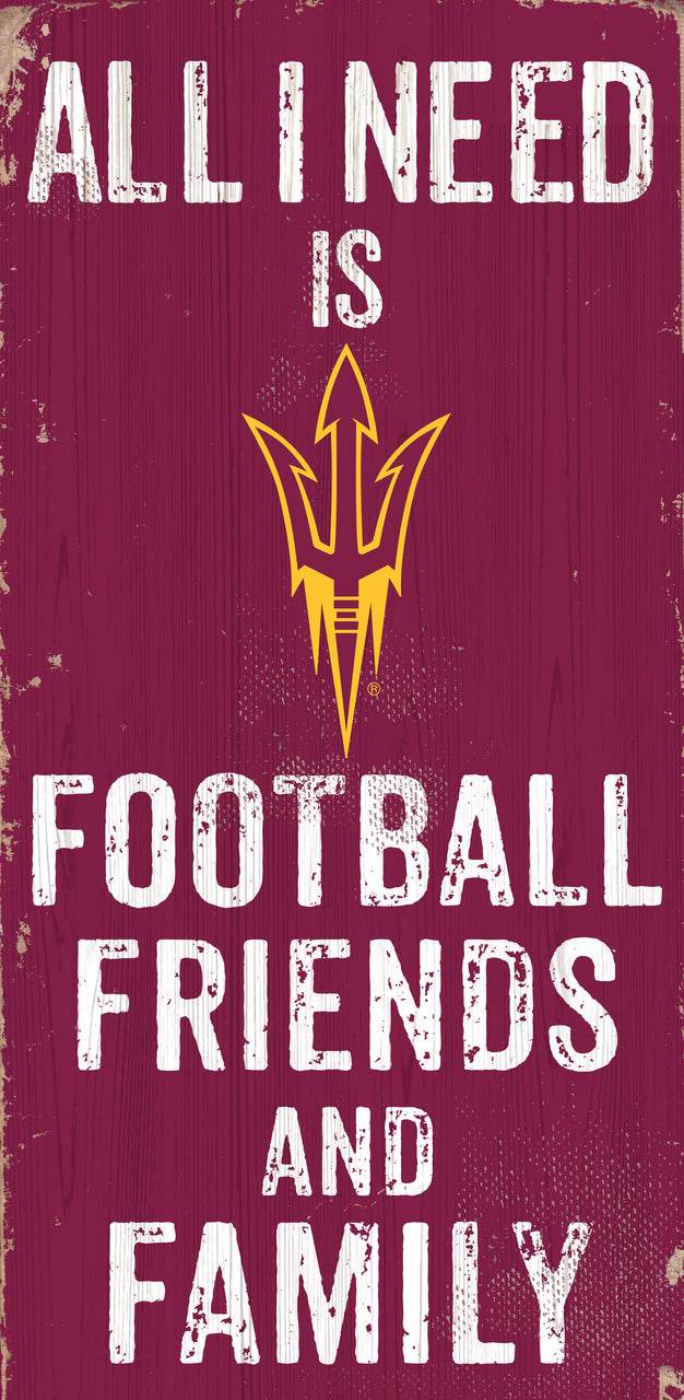 Arizona State Sun Devils Wood Sign 6x12 Football Friends - ToylandEU