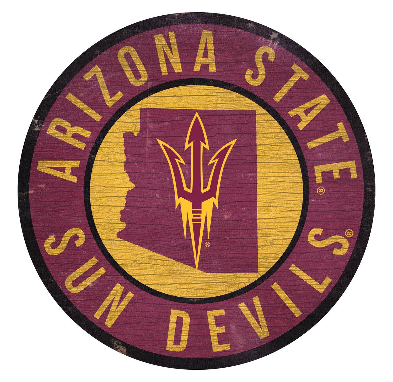 Arizona State Sun Devils Wood Sign Round 12 Inch Design - ToylandEU