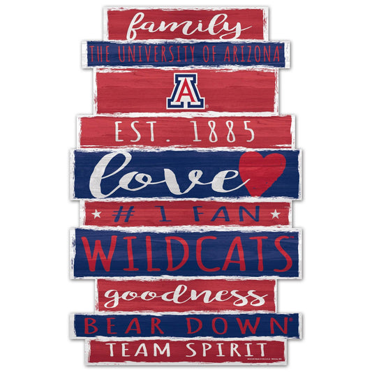 Arizona Wildcats 11x17 Wood Sign Family Word Design - ToylandEU