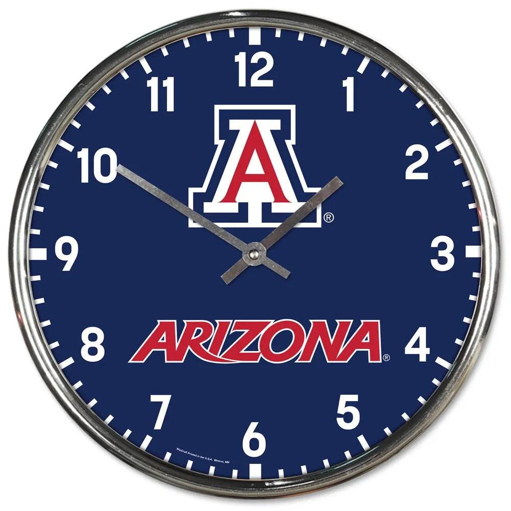 Arizona Wildcats Chrome Round Wall Clock Officially Licensed - ToylandEU