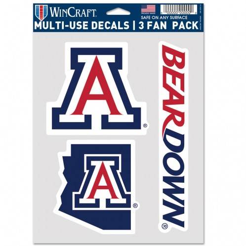 Arizona Wildcats Decal 3 Pack Multi Use Fan Set Removable - ToylandEU