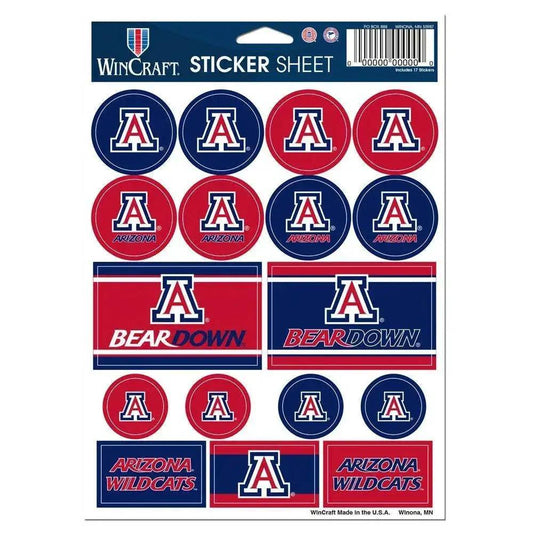  Arizona Wildcats Decal Sheet 5X7 Vinyl Sticker Pack -  ToylandEU™