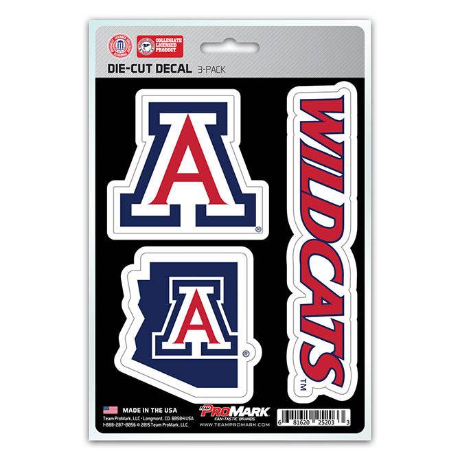 Arizona Wildcats Die Cut Decals 3 Pack Premium Clear Vinyl - ToylandEU
