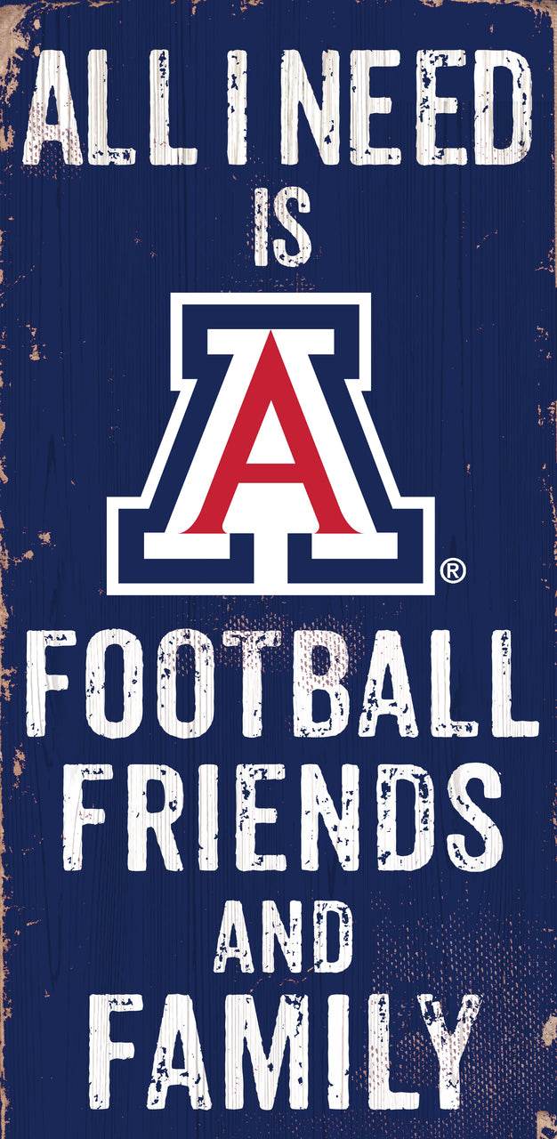 Arizona Wildcats Wood Sign 6x12 Football Friends and Family - ToylandEU