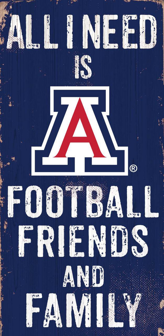 Arizona Wildcats Wood Sign 6x12 Football Friends and Family - ToylandEU