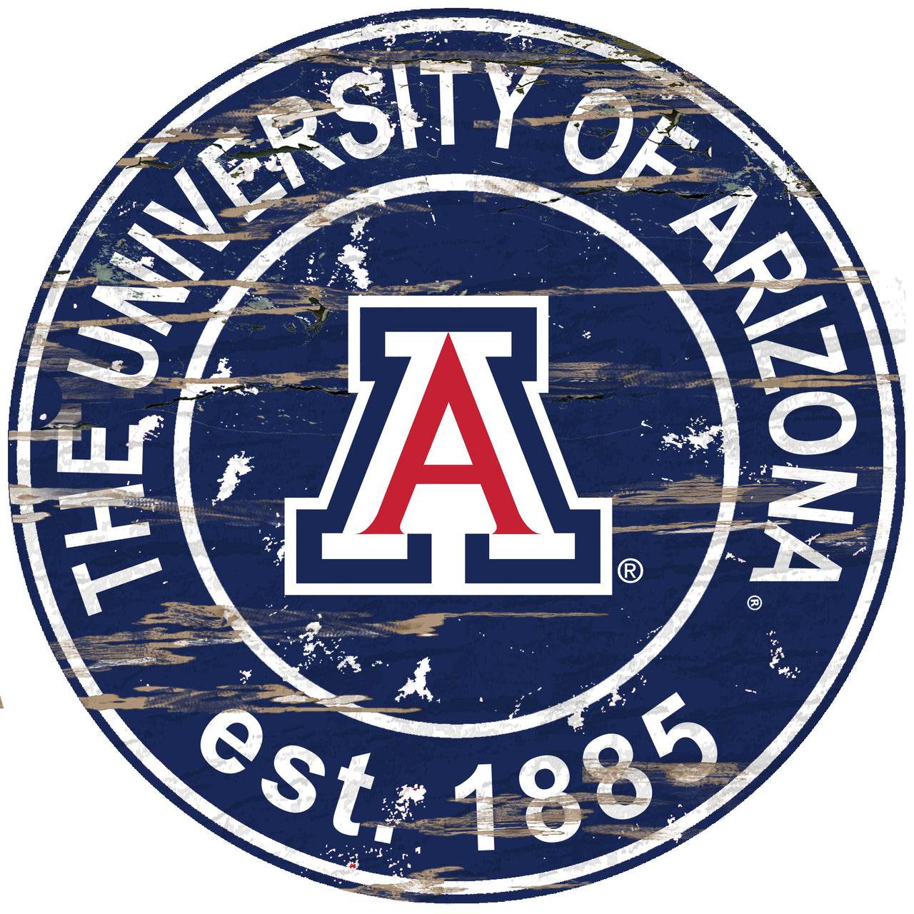 Arizona Wildcats Wood Sign Round 24 Inch Distressed - ToylandEU