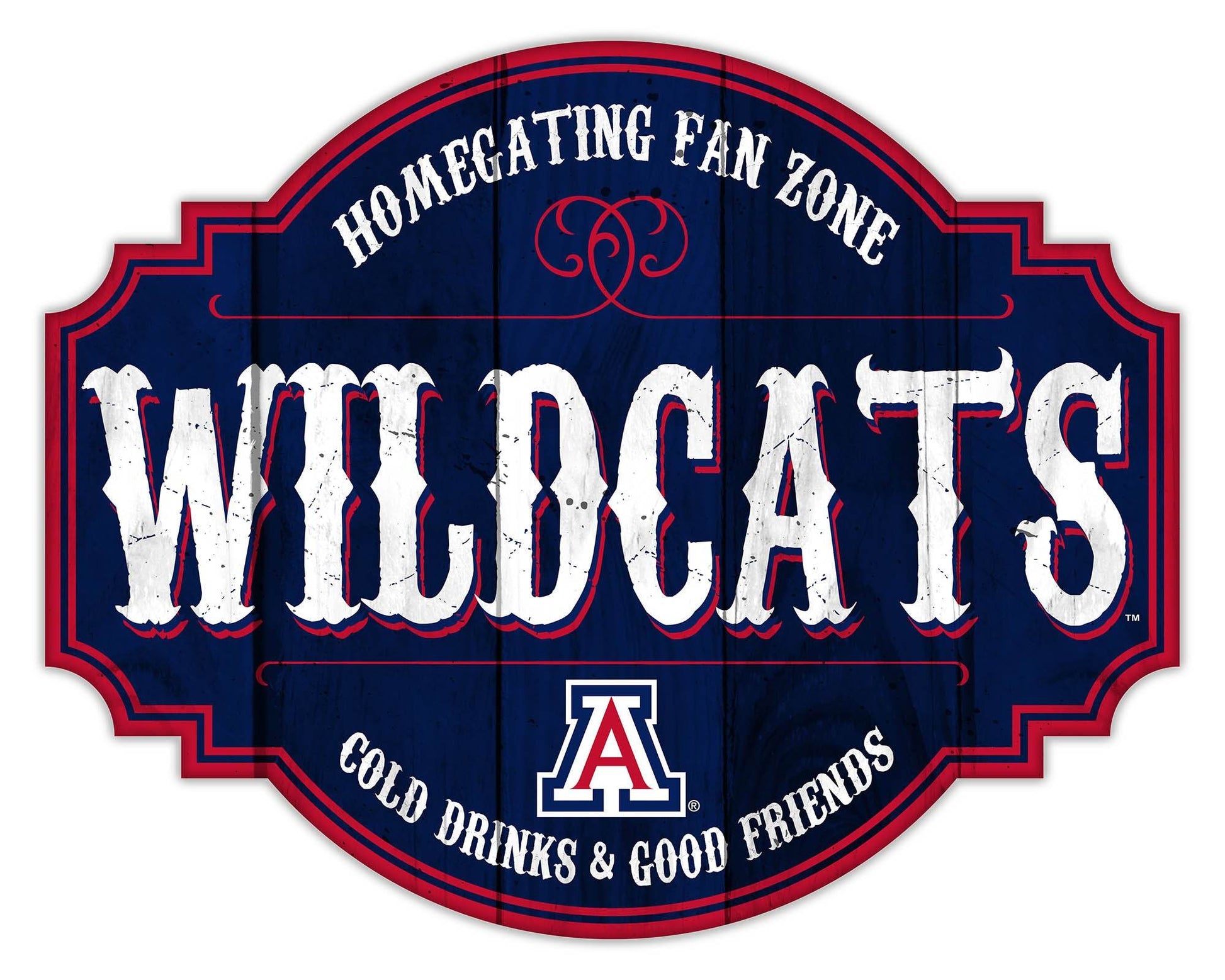 Arizona Wildcats Wooden Sign 12 Inch Homegating Tavern - ToylandEU