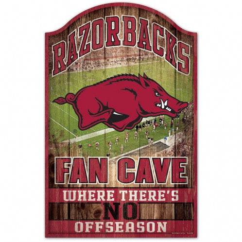 Arkansas Razorbacks 11x17 Wood Fan Cave Sign Decor - ToylandEU