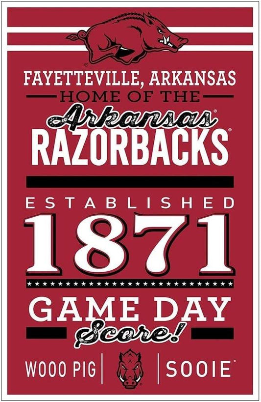 Arkansas Razorbacks 11x17 Wood Sign Established Date - ToylandEU