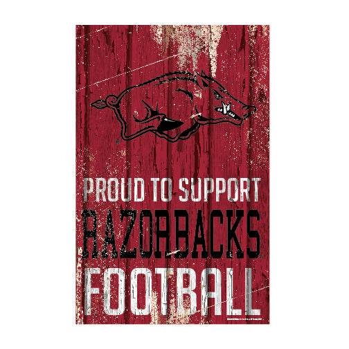 Arkansas Razorbacks 11x17 Wood Sign Proud to Support - ToylandEU