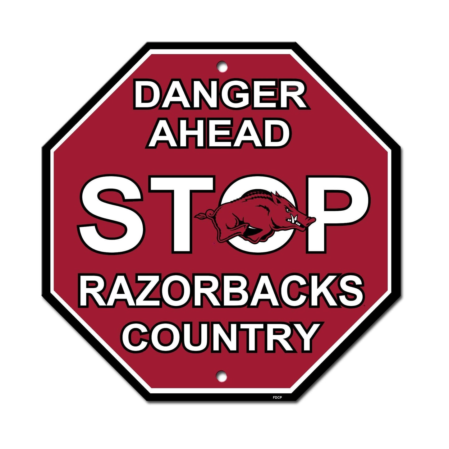 Arkansas Razorbacks 12x12 Plastic Stop Style Sign Indoor - ToylandEU