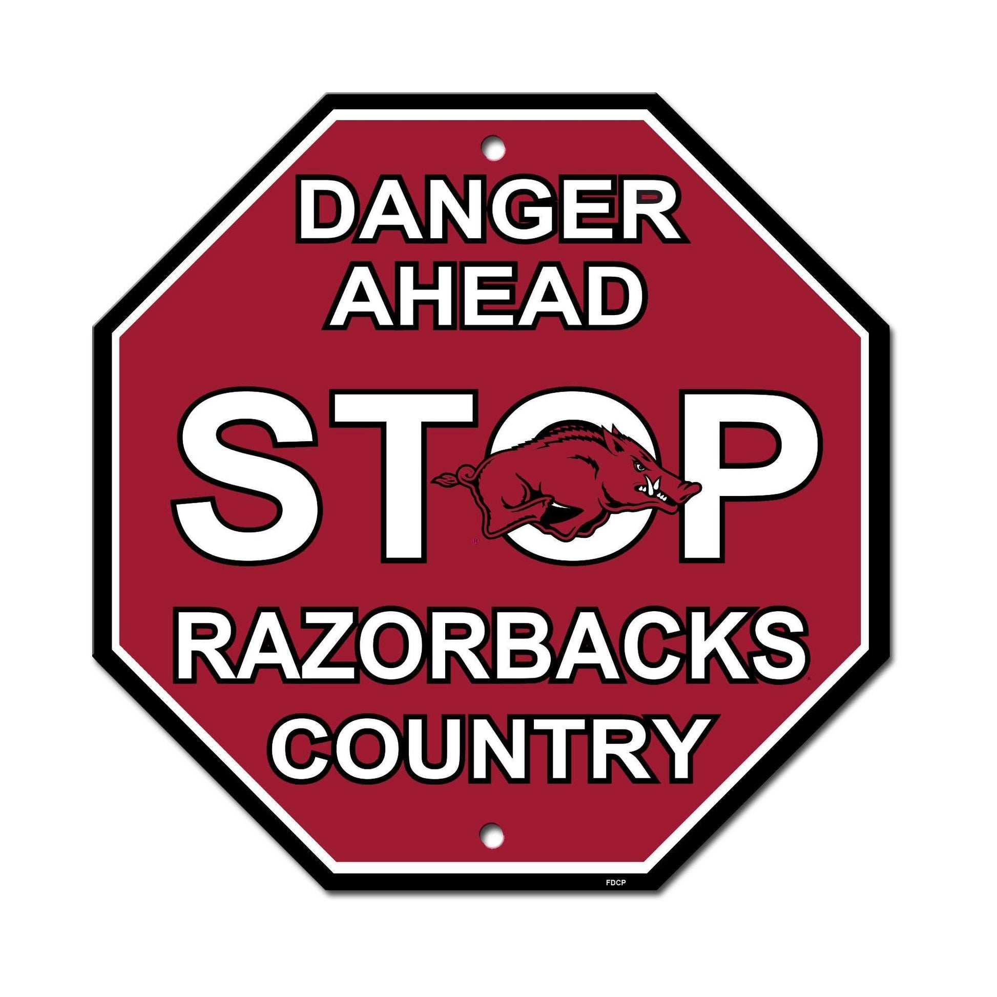 Arkansas Razorbacks 12x12 Plastic Stop Style Sign Indoor - ToylandEU