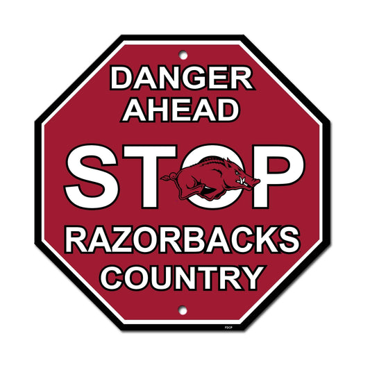 Arkansas Razorbacks 12x12 Plastic Stop Style Sign Indoor - ToylandEU
