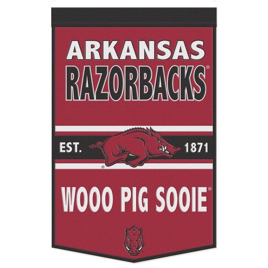 Arkansas Razorbacks Banner Wool 24x38 Dynasty Slogan Design - ToylandEU