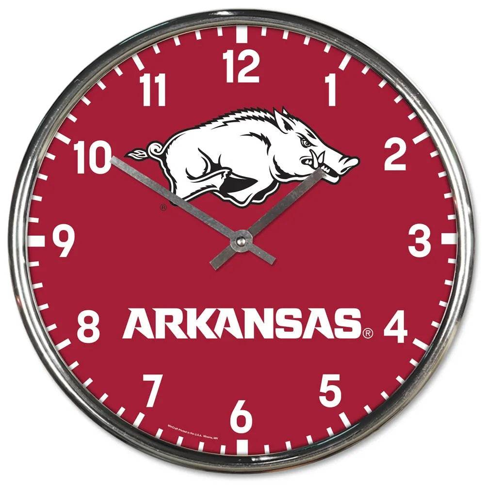 Arkansas Razorbacks Chrome Round Wall Clock 12 Inch - ToylandEU
