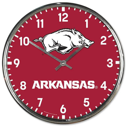 Arkansas Razorbacks Chrome Round Wall Clock 12 Inch - ToylandEU