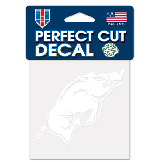 Arkansas Razorbacks Decal 4x4 Perfect Cut White Vinyl - ToylandEU