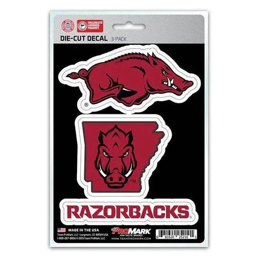  Arkansas Razorbacks Die Cut Decals 3 Pack Premium Vinyl -  ToylandEU™