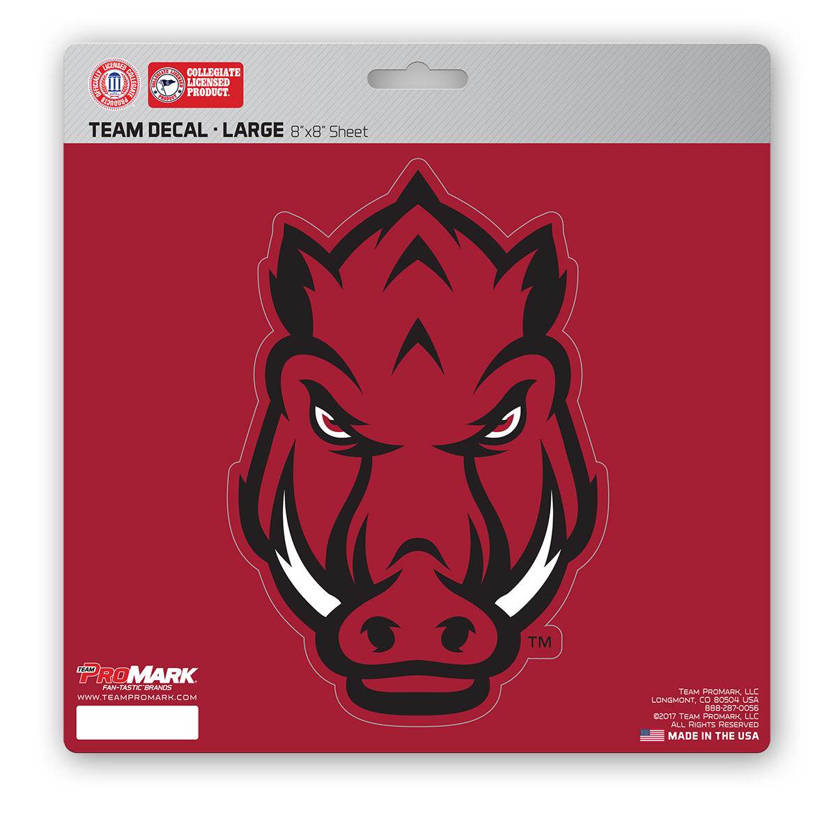 Arkansas Razorbacks Die Cut Vinyl Decal 8x8 Special Order - ToylandEU