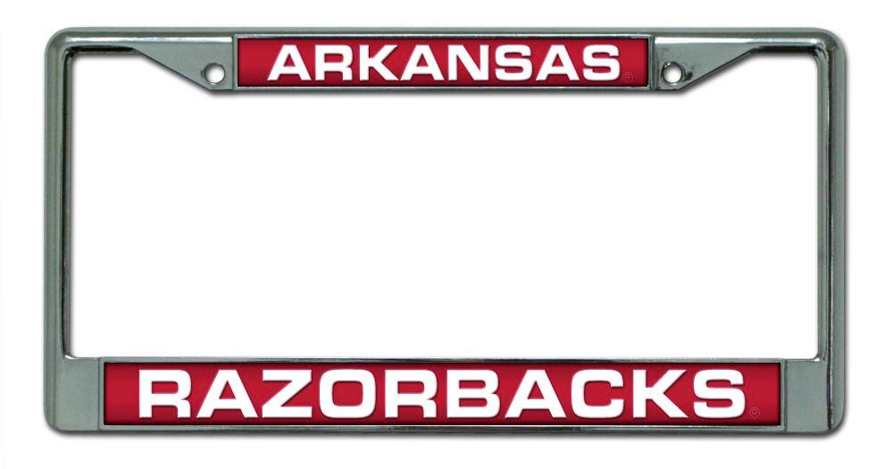 Arkansas Razorbacks Laser Cut Chrome License Plate Frame - ToylandEU