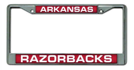 Arkansas Razorbacks Laser Cut Chrome License Plate Frame - ToylandEU