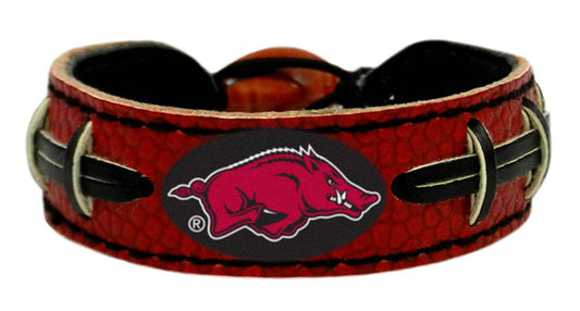 Arkansas Razorbacks Leather Bracelet Team Color Football - ToylandEU