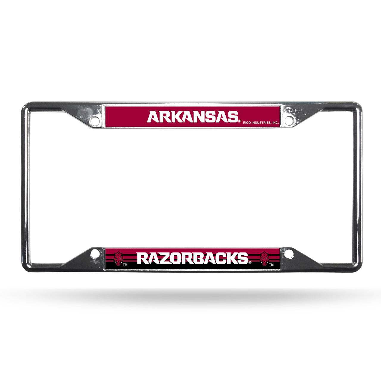 Arkansas Razorbacks License Plate Frame Chrome EZ View - ToylandEU
