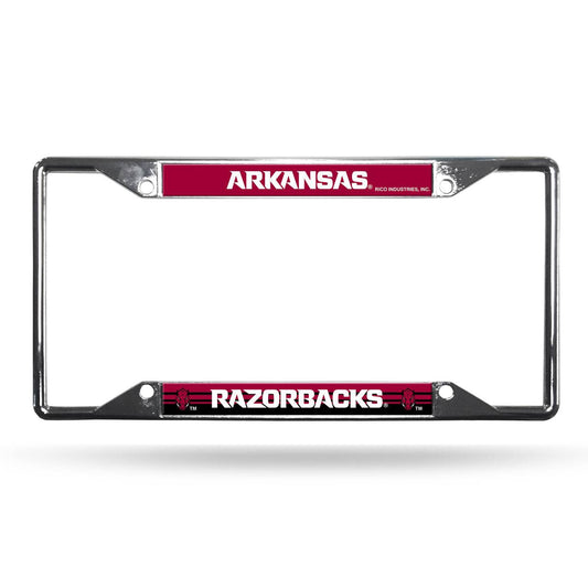 Arkansas Razorbacks License Plate Frame Chrome EZ View - ToylandEU