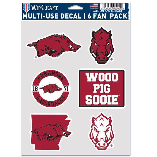 Arkansas Razorbacks Multi Use Fan Decals 6 Pack Set - ToylandEU