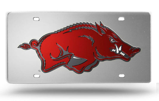 Arkansas Razorbacks Silver Laser Cut License Plate Special - ToylandEU