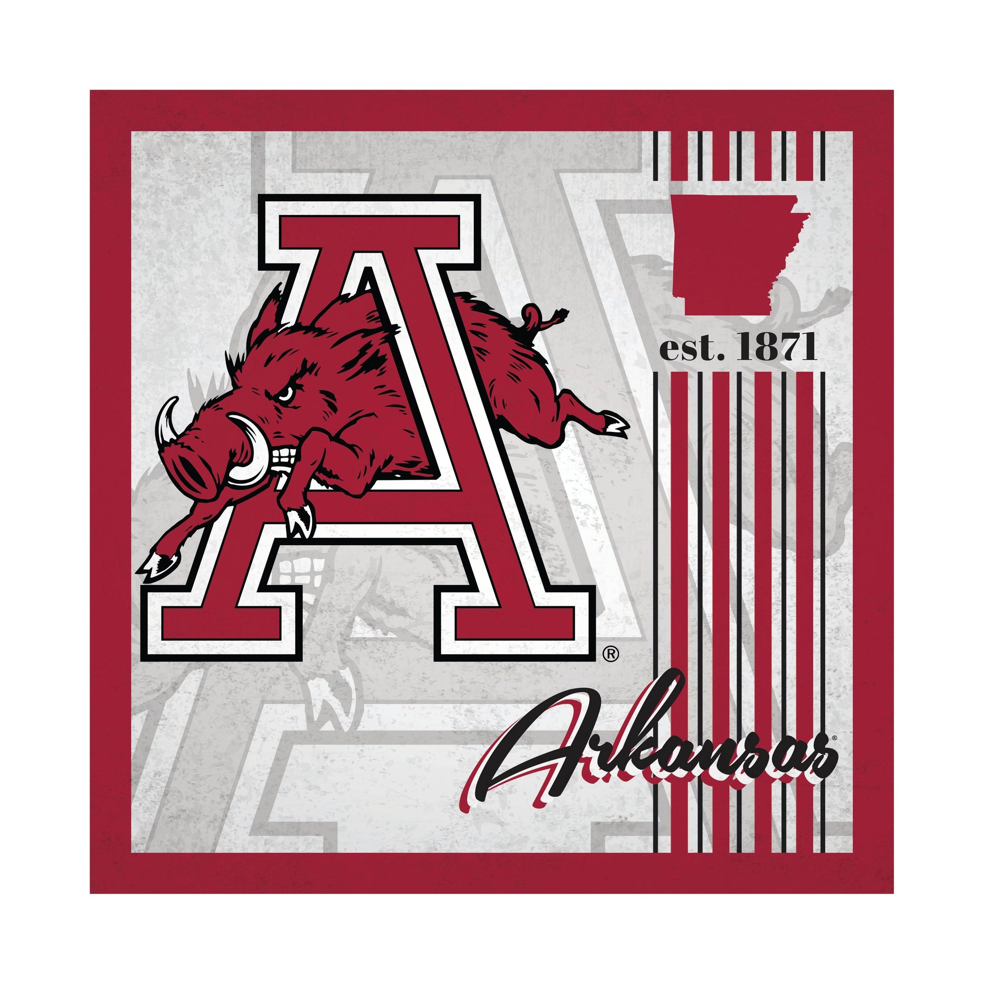 Arkansas Razorbacks Wood Sign 10x10 Album Design Decor - ToylandEU