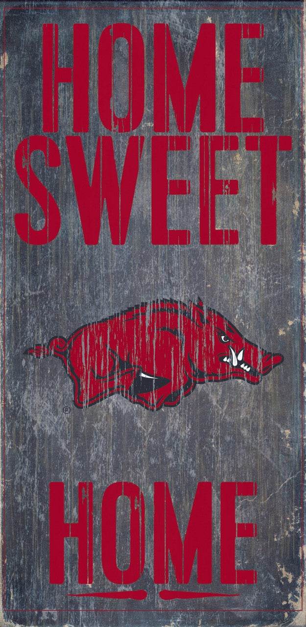 Arkansas Razorbacks Wood Sign Home Sweet Home 6x12 Inches - ToylandEU