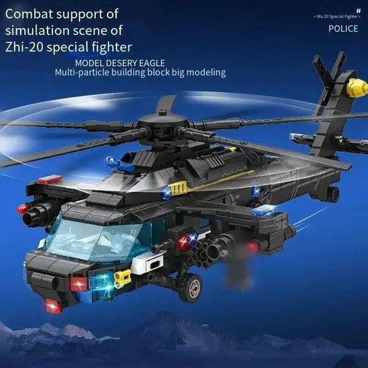  Armed Police Helicopter STEM Kit Building Blocks Education -  ToylandEU™