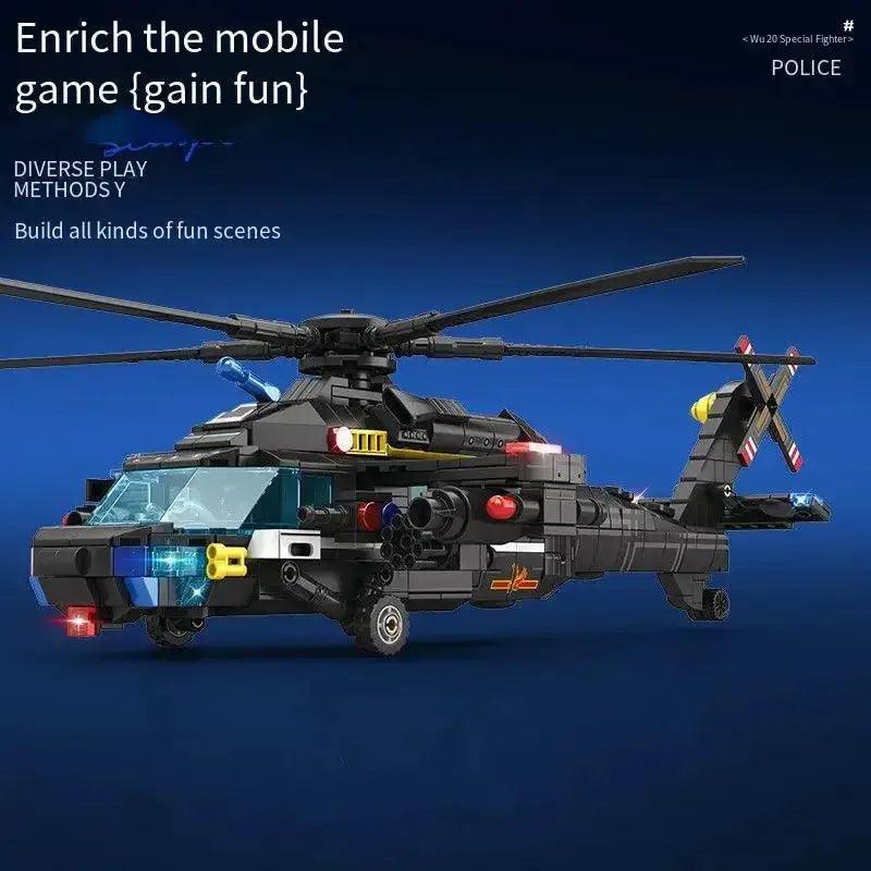  Armed Police Helicopter STEM Kit Building Blocks Education -  ToylandEU™