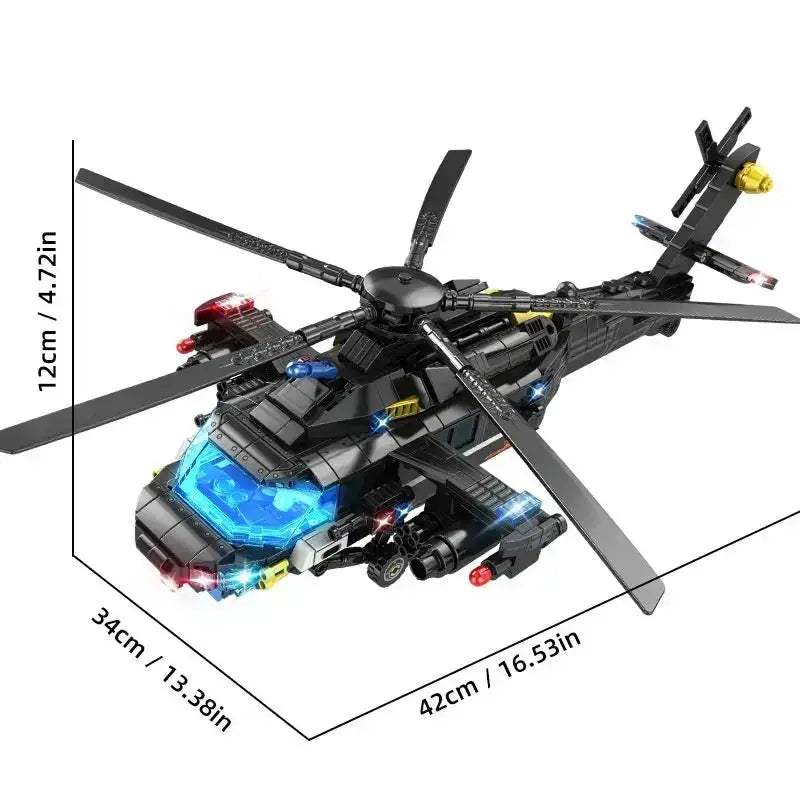 Armed Police Helicopter STEM Kit Building Blocks for Education - ToylandEU