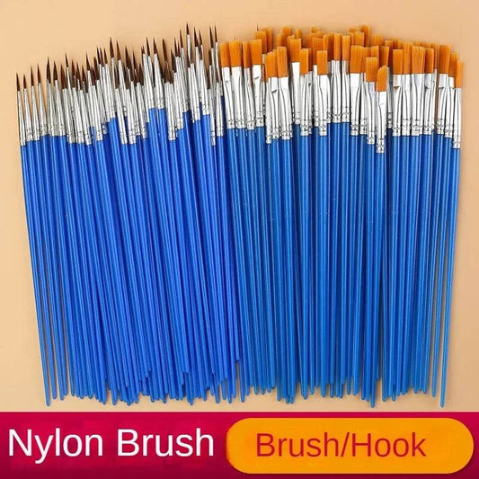 10/20/50Pcs Painting Brushes Set Art Round Flat Nylon Hair - ToylandEU