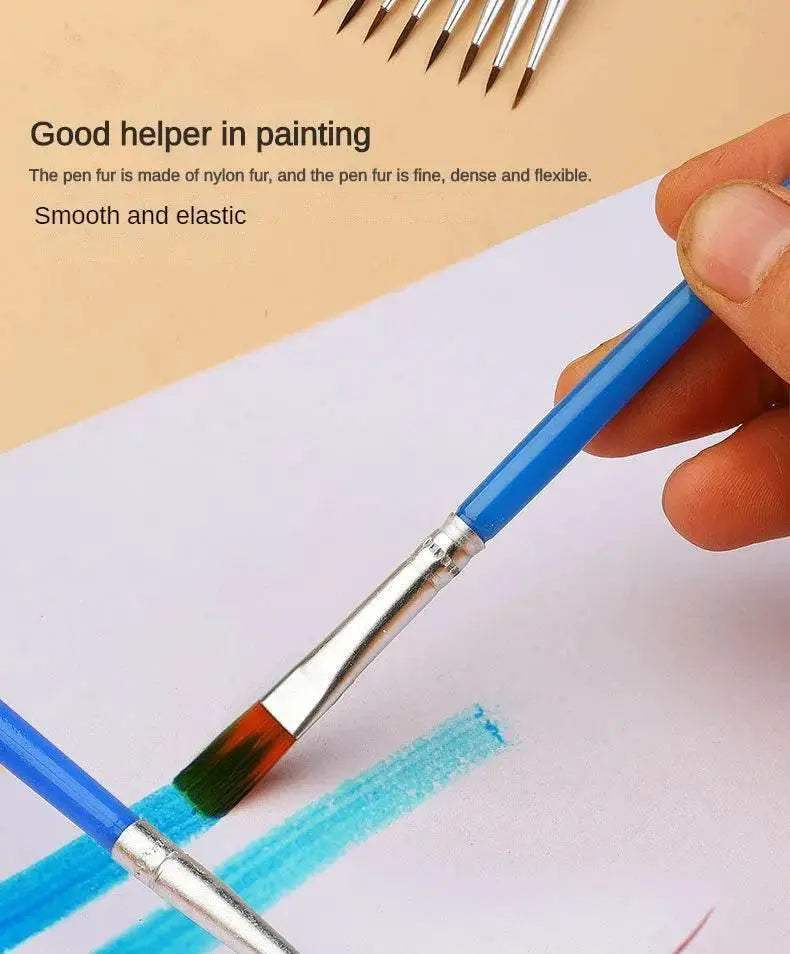 10/20/50Pcs Painting Brushes Set Art Round Flat Nylon Hair - ToylandEU