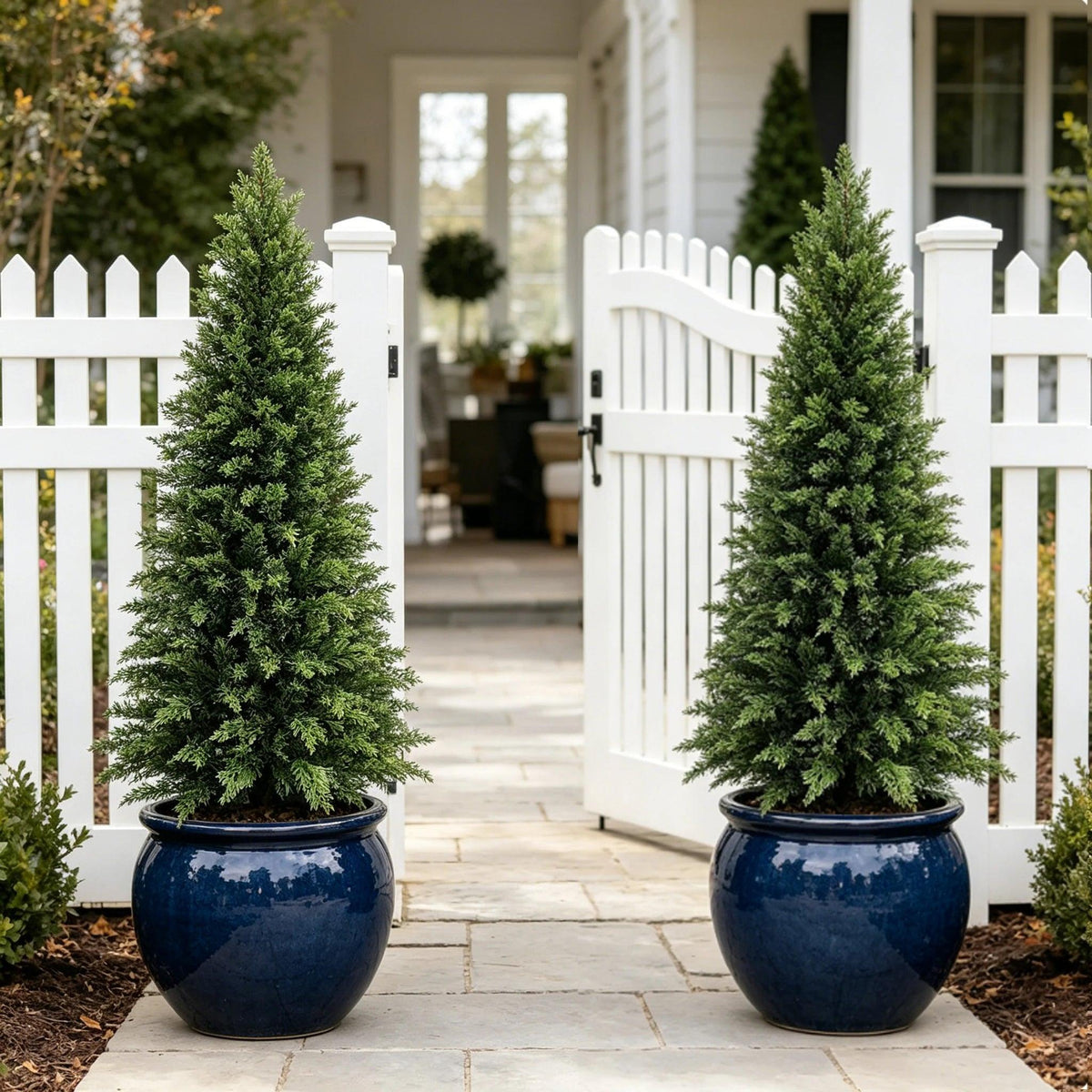 Artificial Cedar Topiaries | UV Resistant Black Pot | Toylandeu™