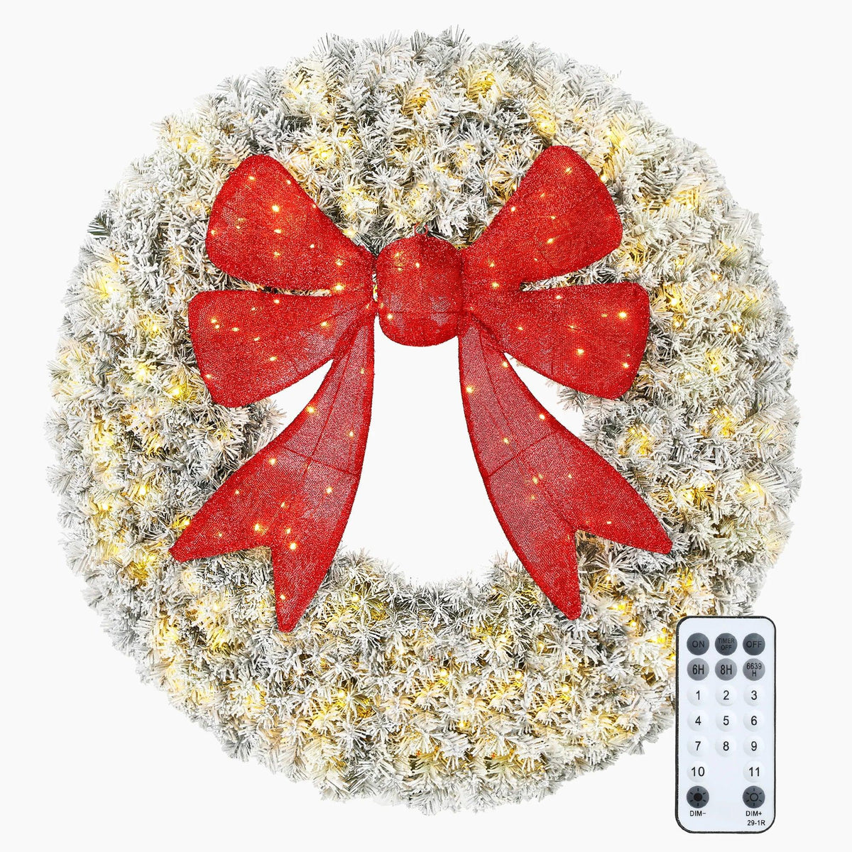 Artificial Christmas Wreath | 48 Inch Flocked Pre Lit | Toylandeu™