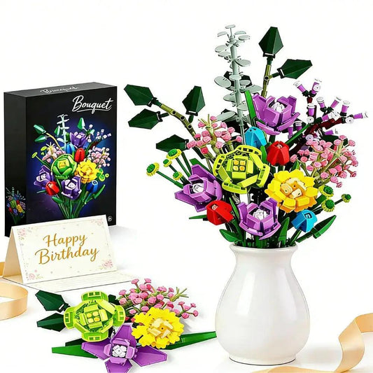  Artificial Flower Building Blocks Easy Assembly No Glue -  ToylandEU™