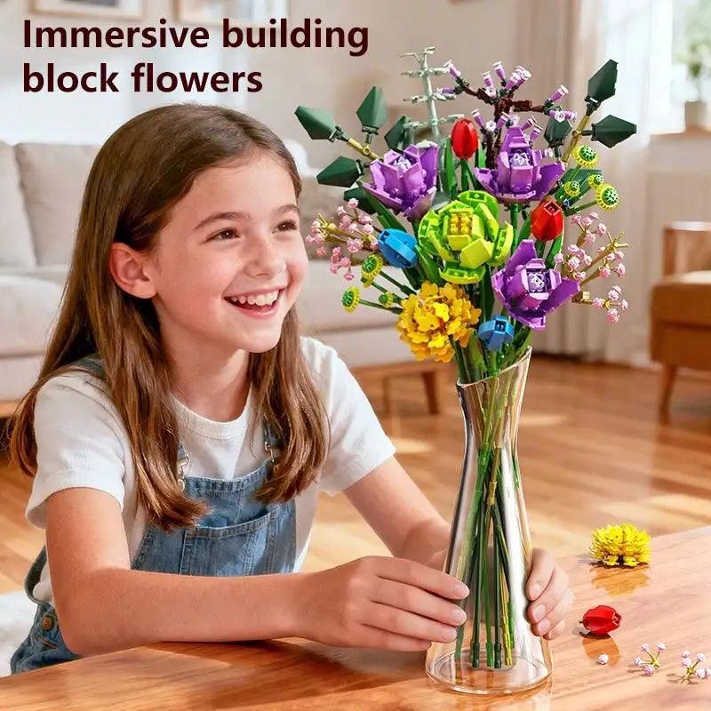  Artificial Flower Building Blocks Easy Assembly No Glue -  ToylandEU™